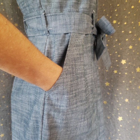 Denim dress with pockets - Picture 6 of 9